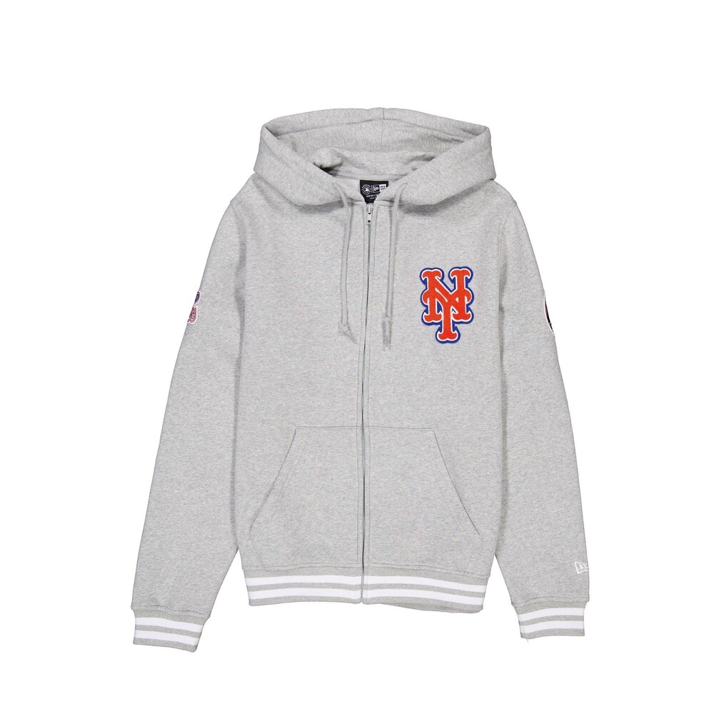 New Era New York Mets Gray Logo Select Full-Zip Hoodie - Size XL